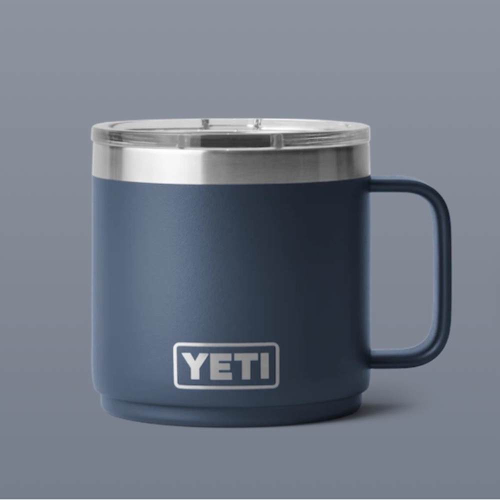 Yeti Rambler 14oz stackable mug with magslider lid navy blue NWT